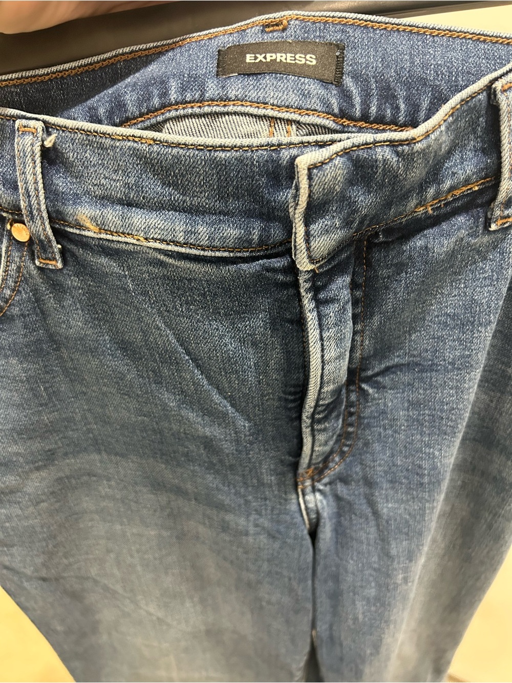 Express Women's Medium Blue Flare Jeans - Picture 3 of 5